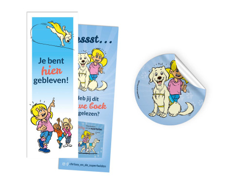 Boekenlegger en sticker